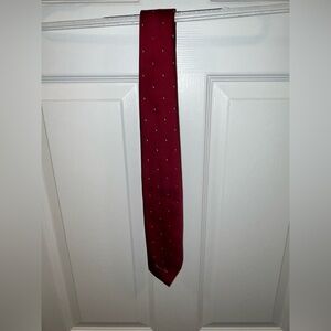 Oscar de la Renta Red Tie with Subtle Dots